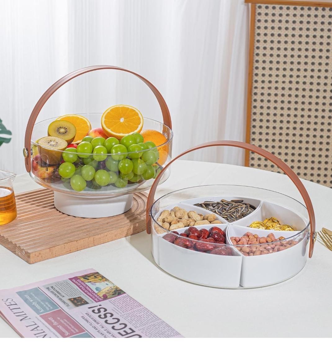 Divided Serving Tray with Lid and Handle - Image 2