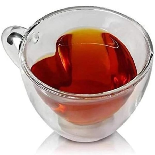Double Wall Heart Shaped Mugs - 250ml