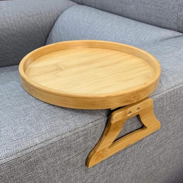 Bamboo Sofa Arm Rest Clip on Tray