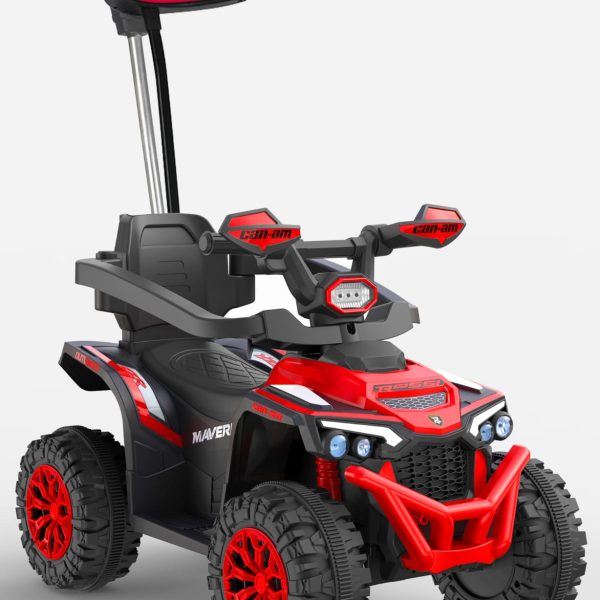 Kids Ride on 4 Wheeler with Push Bar - Red