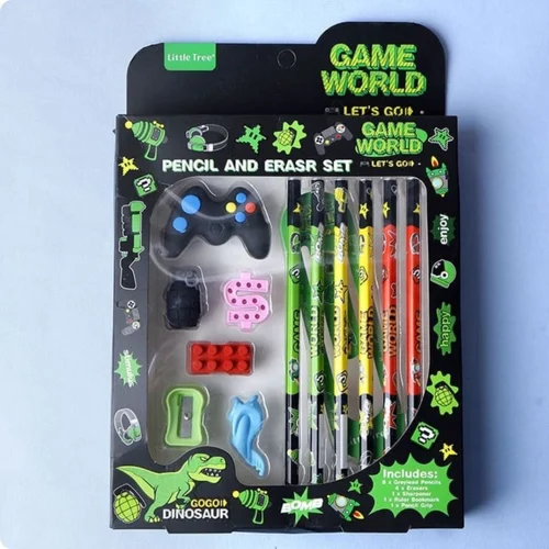 Alternative view of Pencil and Eraser Sets for Kids