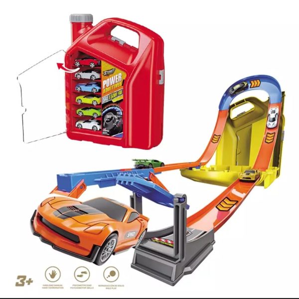 Oil Drum Track with x2 Metal Cars