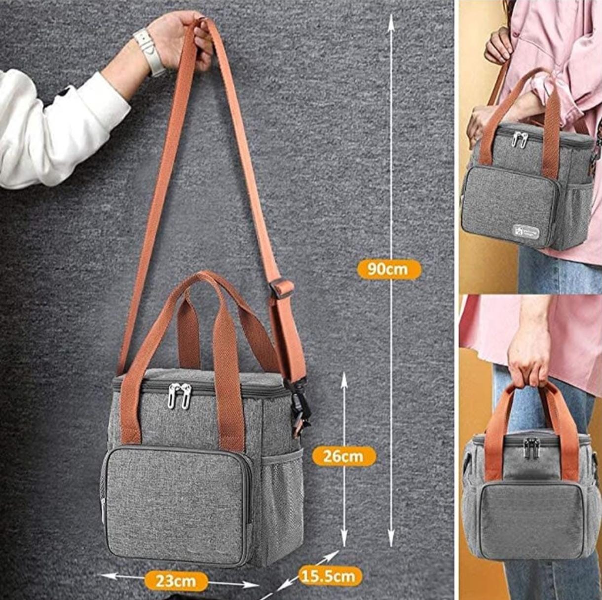 Portable Insulated Lunch Bag with Shoulder Strap - Image 2