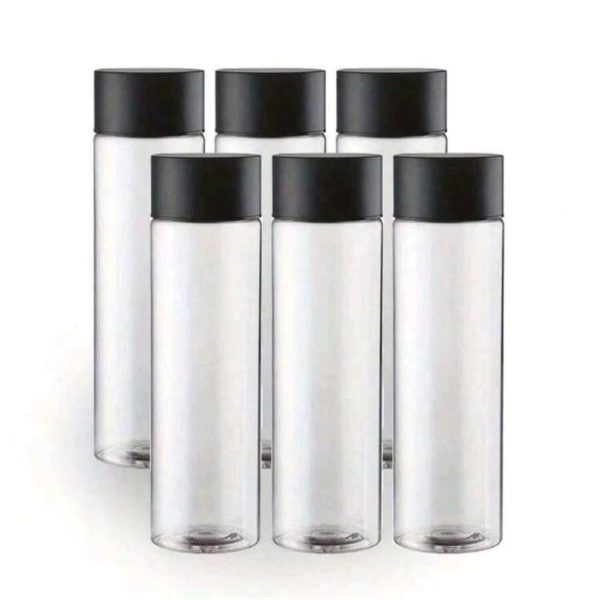Cylindrical Water Bottles with black lid