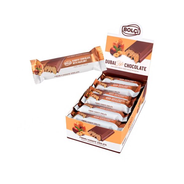 Bolçi Dubai Chocolate bar filled with hazelnut and kadayif