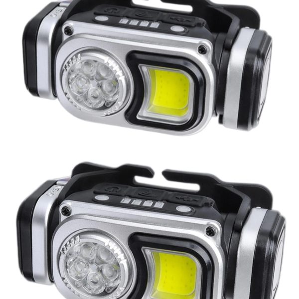 Headlamp Motion Sensor Dual Light Adjustable Angle