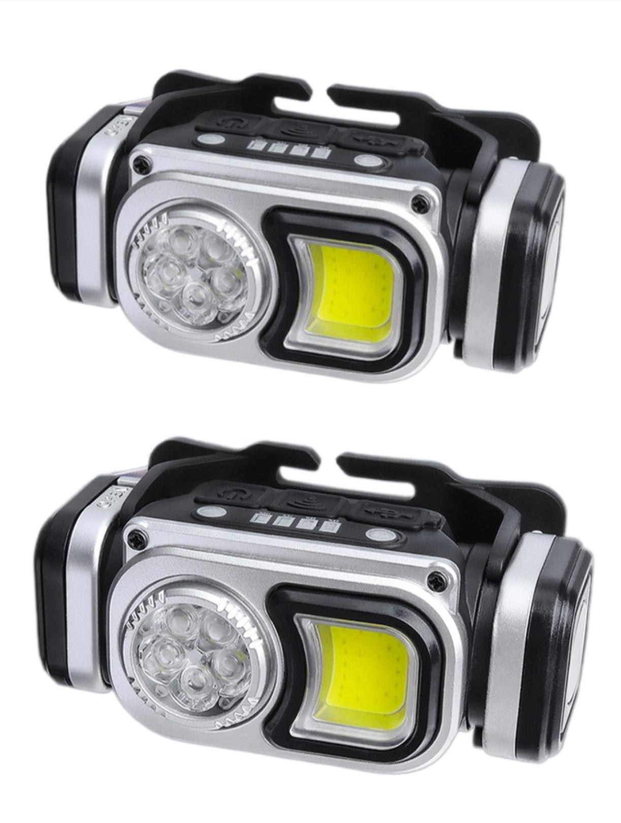Headlamp Motion Sensor Dual Light Adjustable Angle