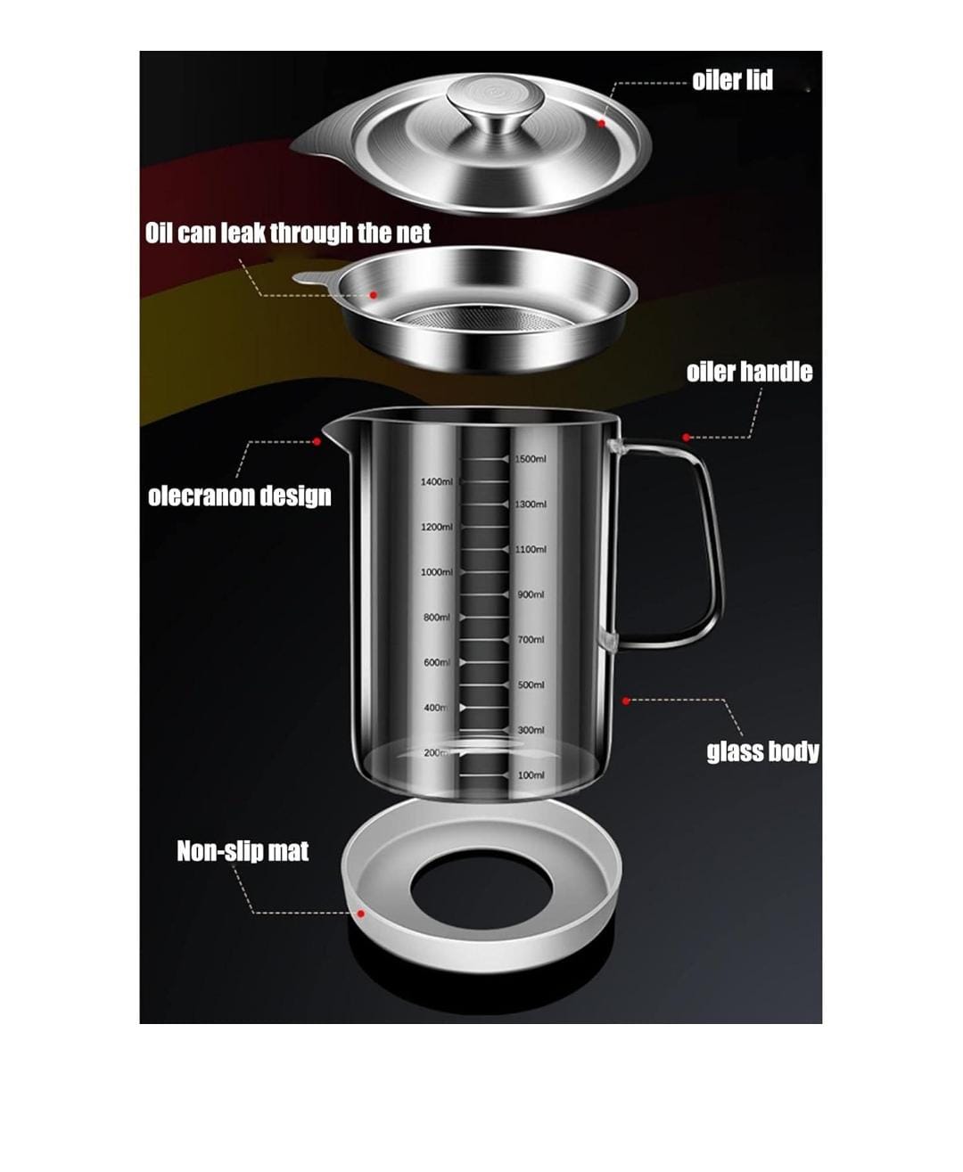 Glass Oil Filter Pot - Image 3