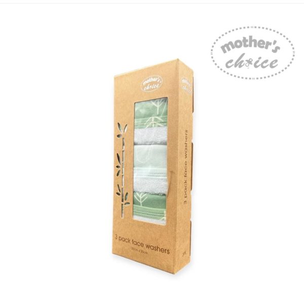 Mothers Choice Premium Bamboo Face Washers (3-Pack)
