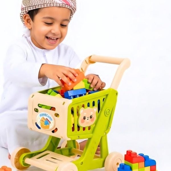 Alternative view of Handcart Building Blocks 30 Piece