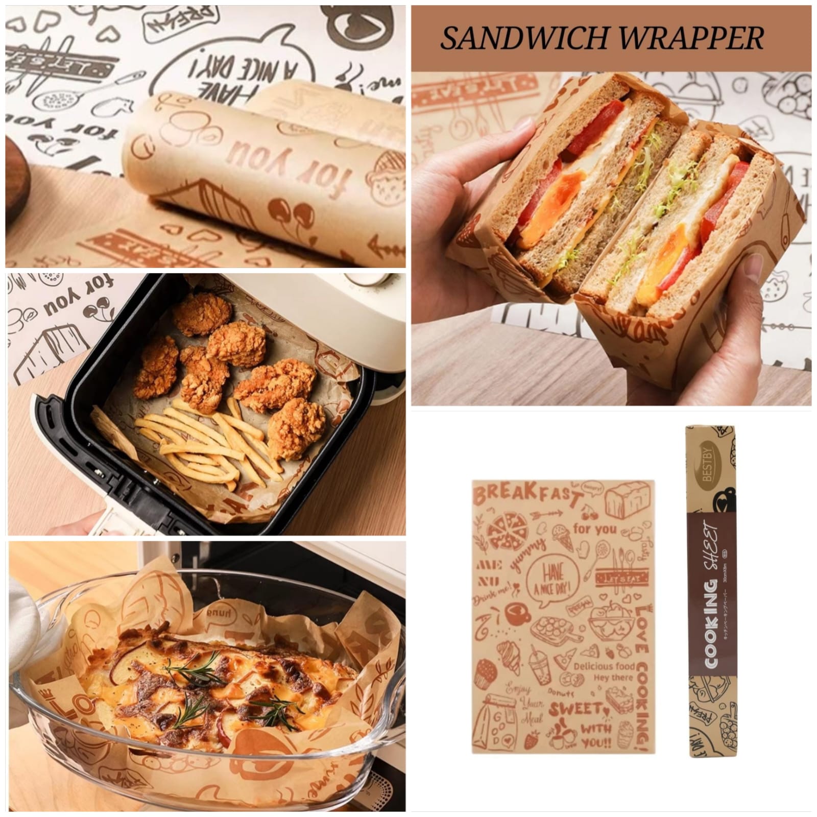 Retro Newspaper Design Pastry Baking Paper and Cooking Paper