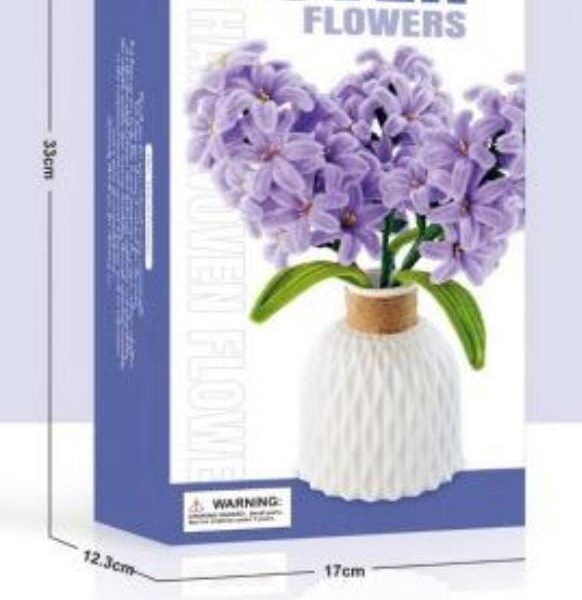 Hand Woven Purple Hyacinth Bouquet with Woven Vase