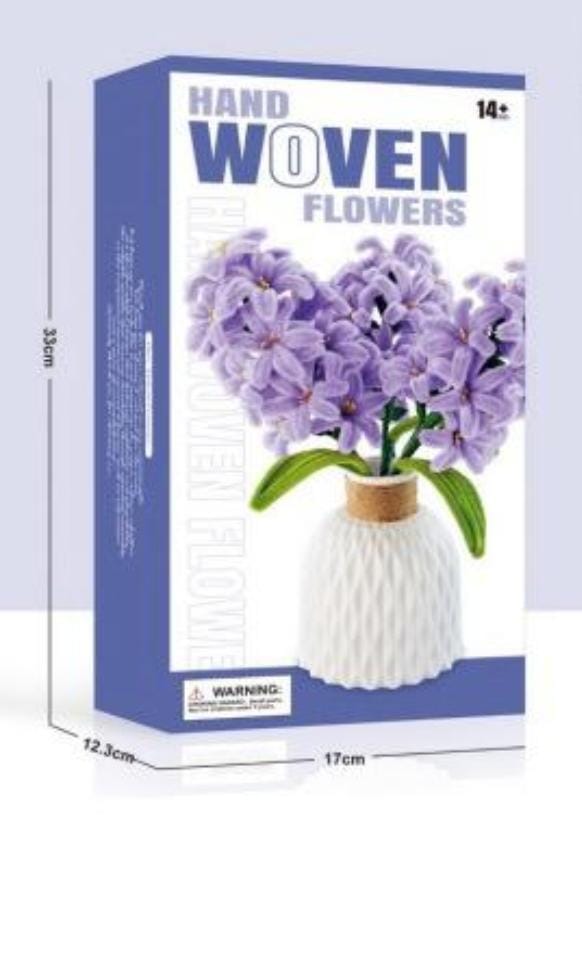Hand Woven Purple Hyacinth Bouquet with Woven Vase
