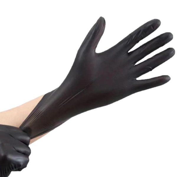 Alternative view of Black Disposable PVC 100pc Gloves
