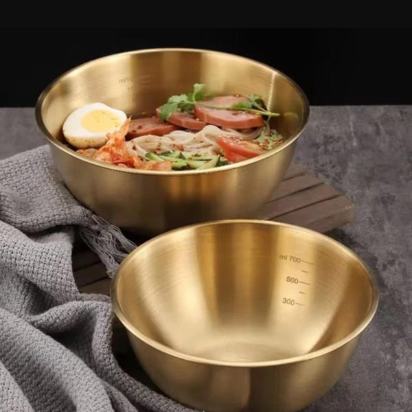 Alternative view of Gold Stainless Steel Mixing bowl 5pc