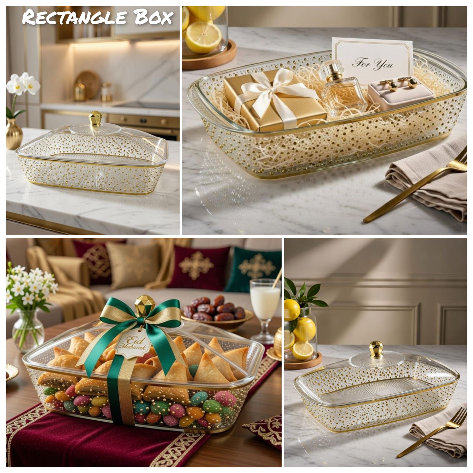 Luxurious Plastic Serving Box with Lid