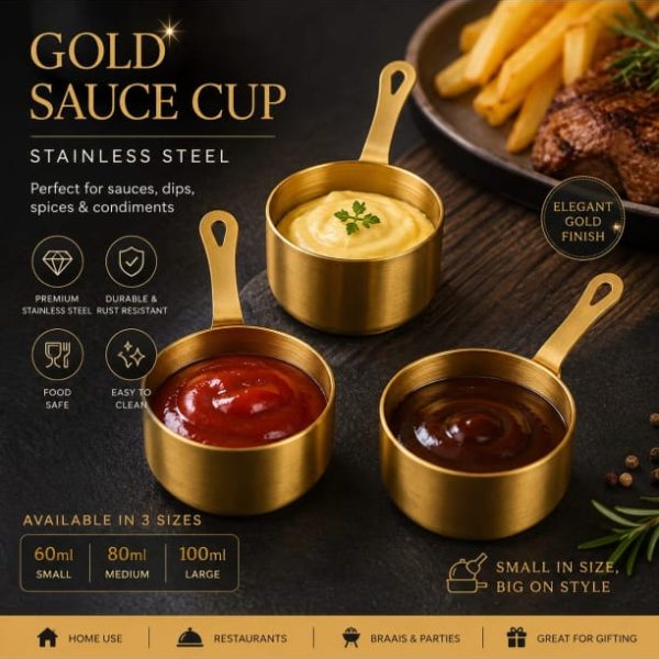 Gold Sauce Cup (Set of 3)