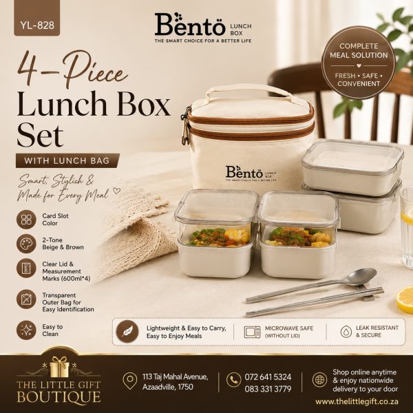 4 Piece Lunch Box with Lunch Bag