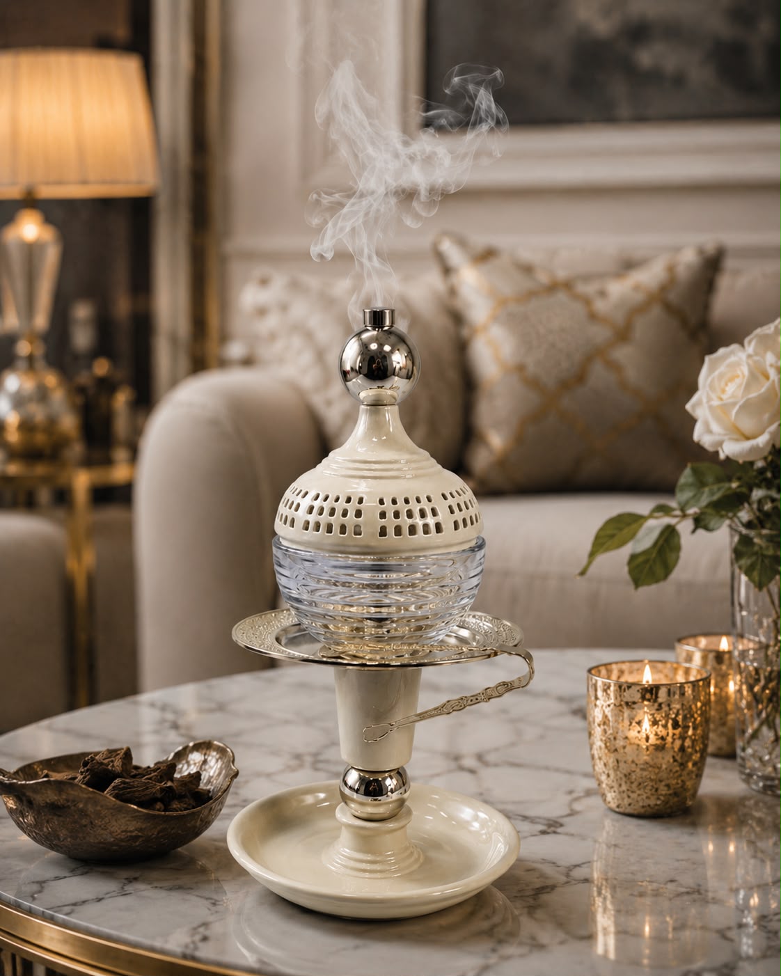 White Bakhoor Burner - Image 2