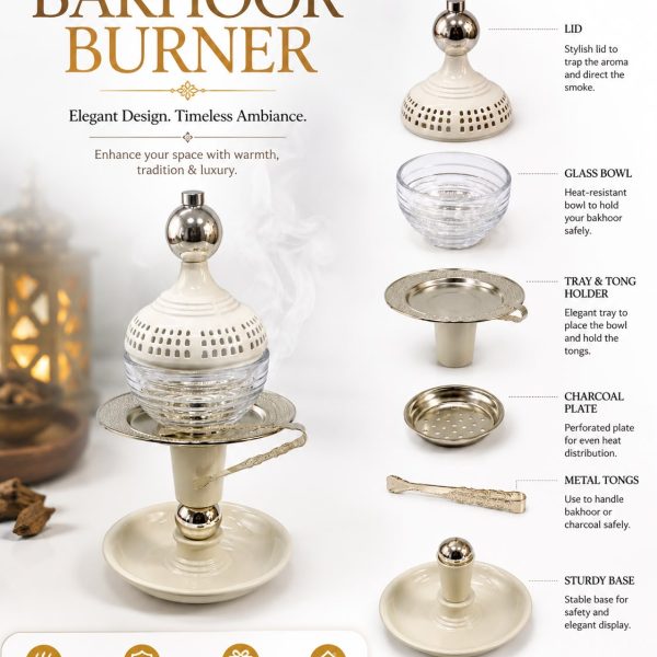 White Bakhoor Burner
