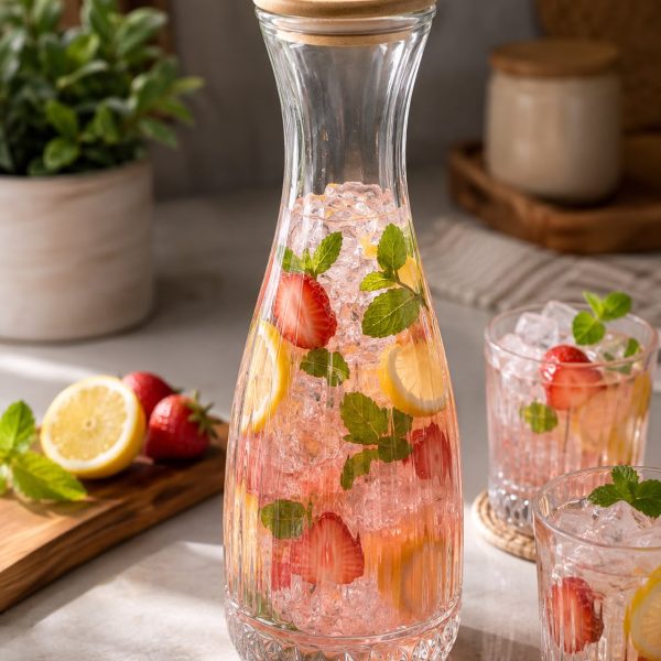 Alternative view of 1 Litre Ribbed Glass Bottle