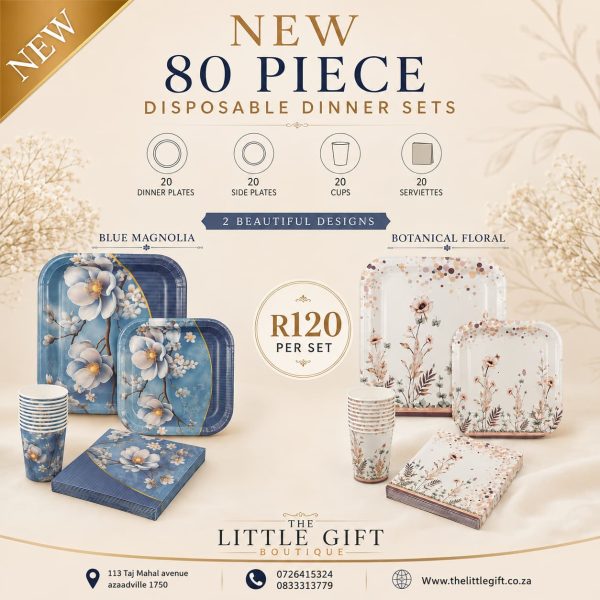 80 Piece Disposable Dinner Sets