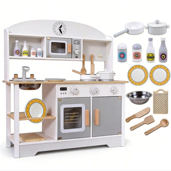Stylish Wooden Kitchen with Accessories