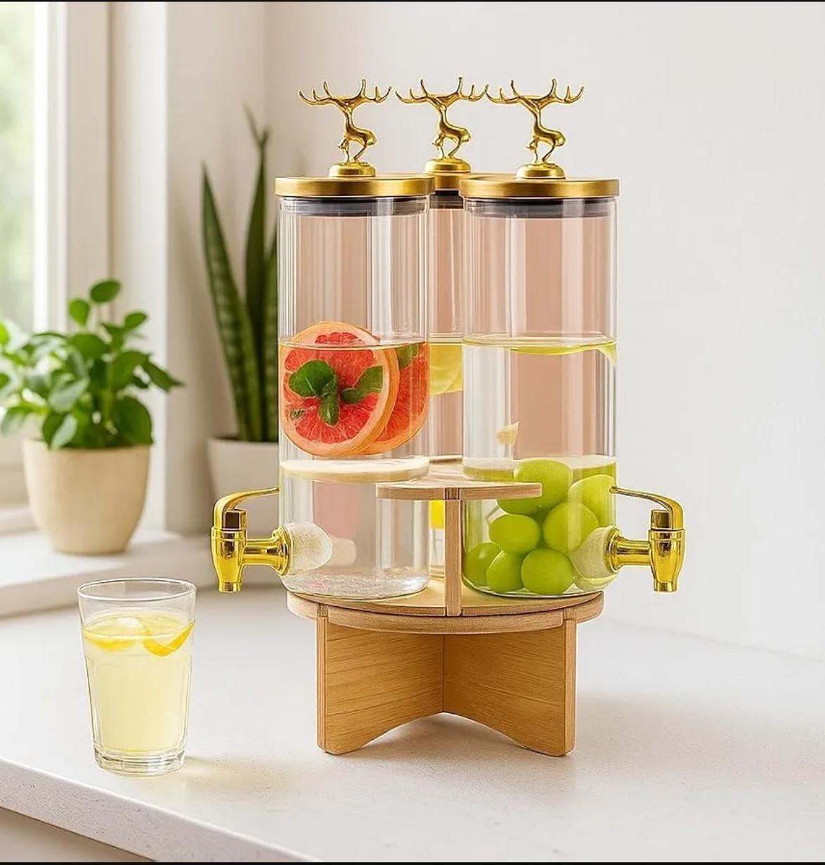 Rotating Glass Beverage Dispenser 1.85 litre