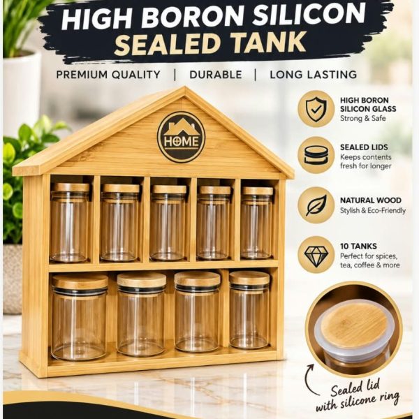High Boron Sealed Spice Jars with Stand