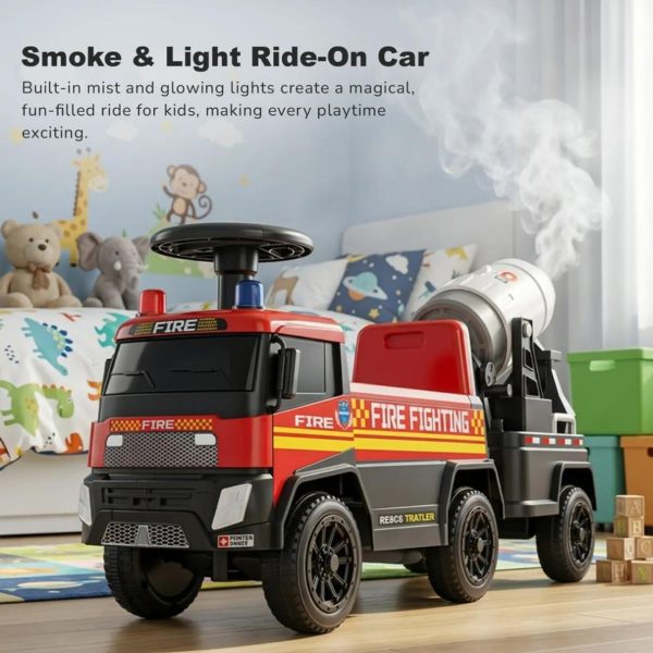 Ride on firefighter truck with trailer
