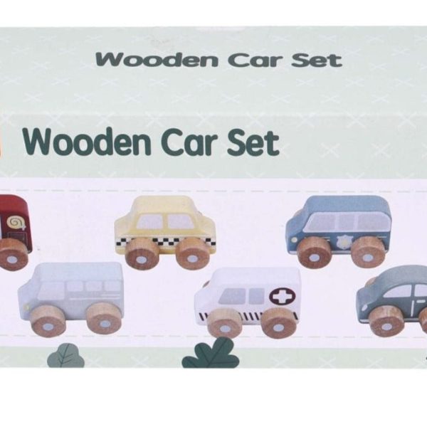 Alternative view of Zookabee Wooden Vehicle Set 6pc with a Carry Bag