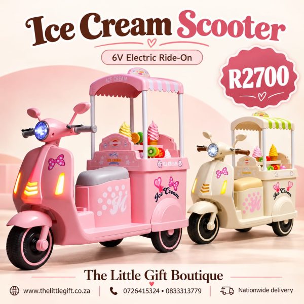 Ice Cream Scooter 6V Kids Electric Ride On Scooter