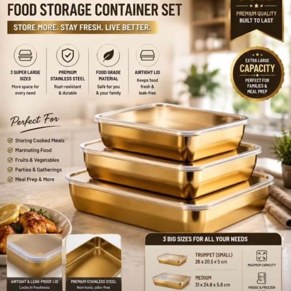 Stainless Steel Super Large Food Storage Container